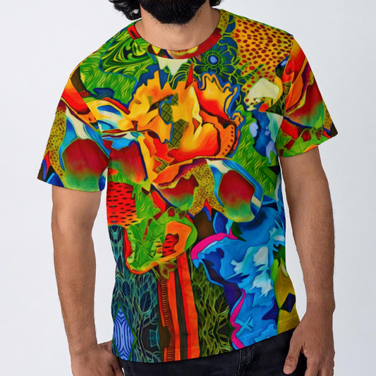 “Tropical Tangent” All-Over Print Men's O-Neck T-Shirt | 190GSM Cotton
