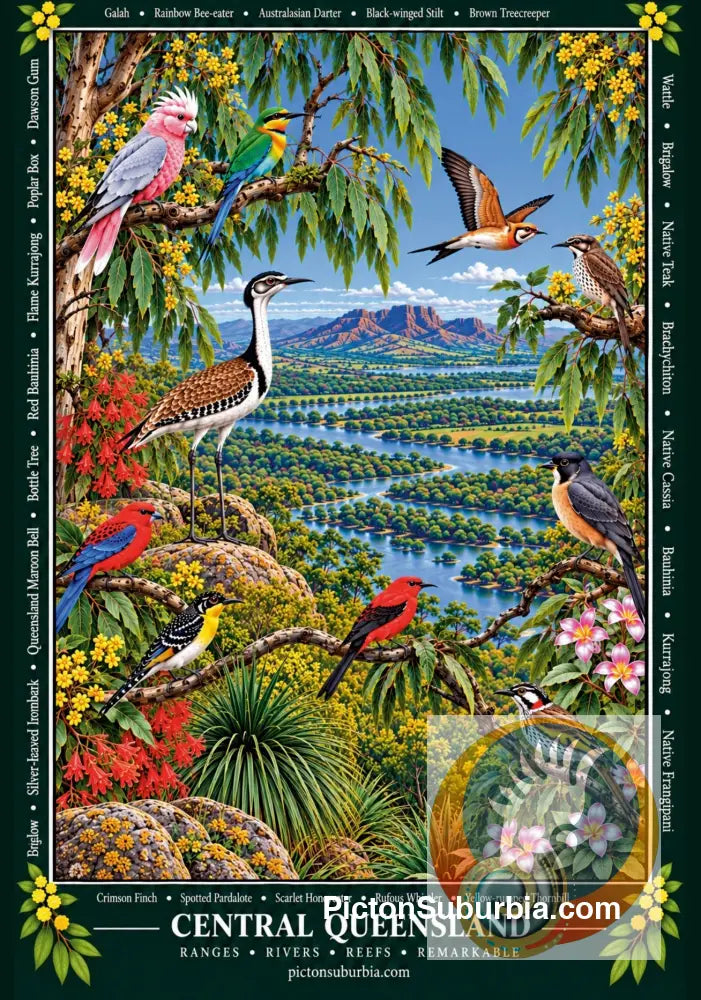 Australiana Tea Towel: Central Queensland (A) - Cotton/Linen Blend - Tea Towel
