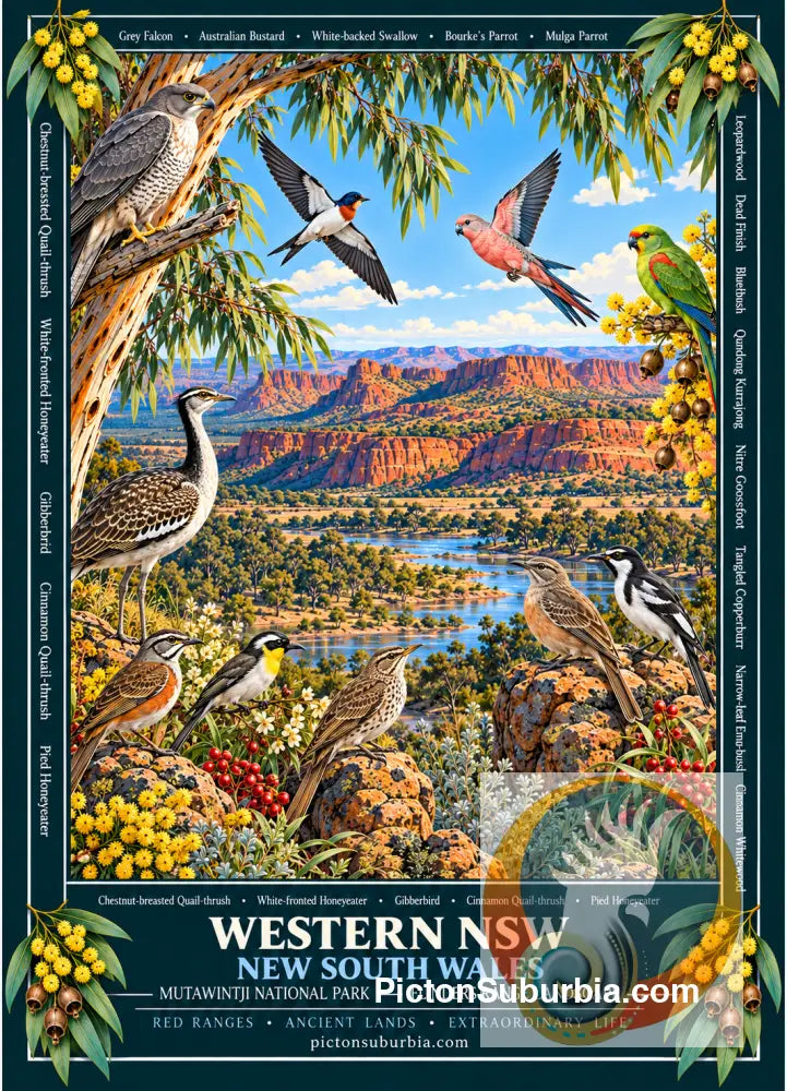 Australiana Tea Towel: N.S.W - Western N.S.W - Cotton/Linen Blend - Tea Towel