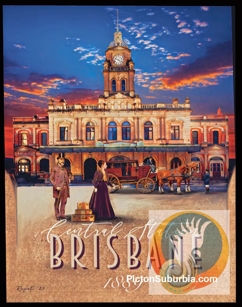 Brisbane CBD: Central Railway Station Tea Towel - Physical good