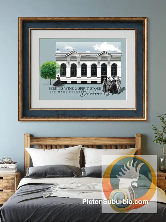 Brisbane CBD: Perkins Wine & Spirits Store Art Print - Physical good
