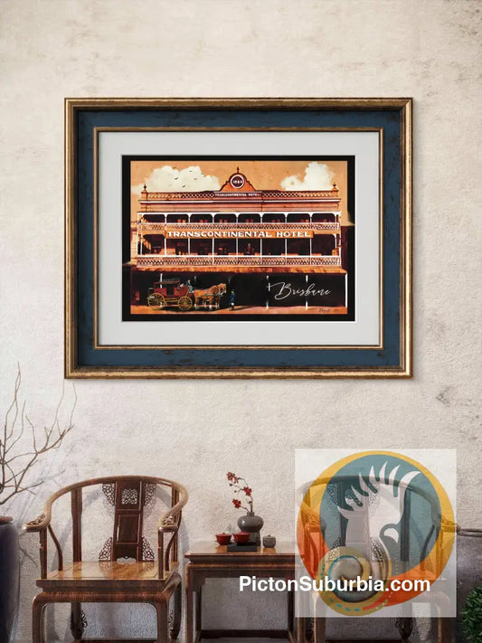 Brisbane CBD: Transcontinental Hotel 1884 Art print - Art Print