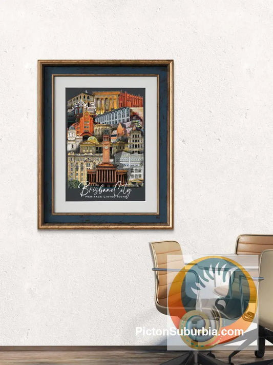 Brisbane: Heritage Listed 2 Coloured Art print - Art Print