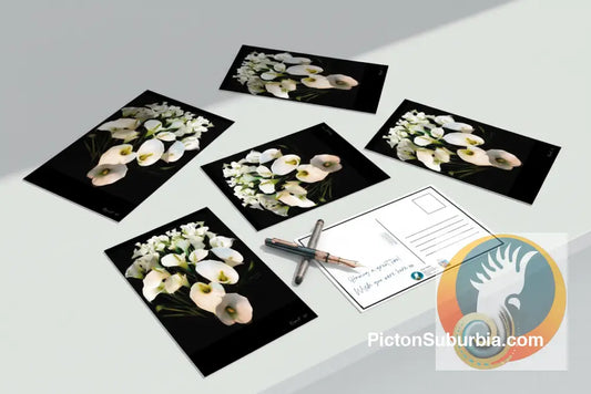Calla Lilly Bouquet: Postcard / Set of 5 / A6 or A5 / Physical good