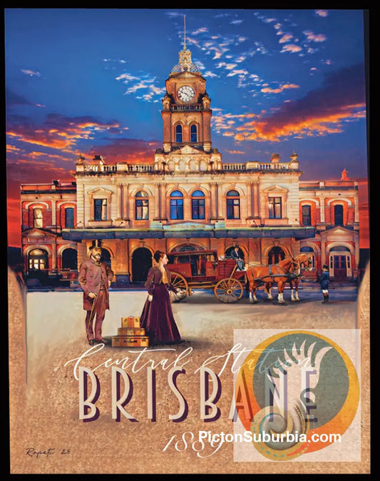 Brisbane CBD: Central Railway Station Tea Towel - Physical good