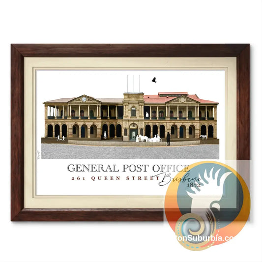 Brisbane CBD: GPO 261 Queen Street Art print - A4 - Physical good