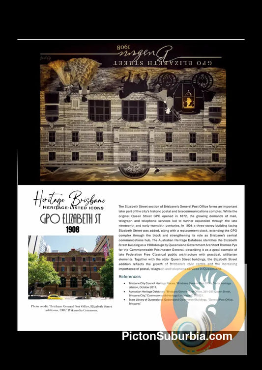 GPO Elizabeth St: Brisbane CBD - Greeting Card Pack / Set of 5 - Physical good