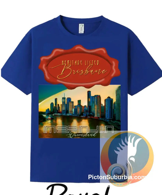 “Meanjin” Brisbane River & Skyline: Brisbane CBD -Tee - T-shirt