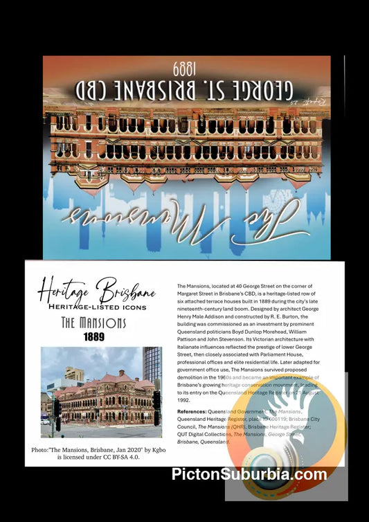 The Mansions: Brisbane CBD - Greeting Card Pack/ Set of 5 - greeting Card