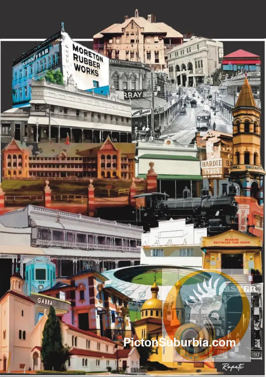 Woolloongabba: Suburban Tea Towel