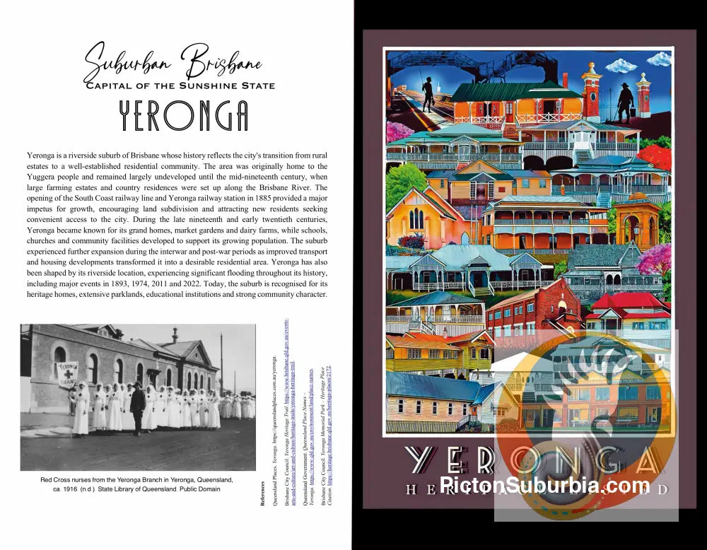 Yeronga Suburb ‘Maroon’ Greeting card Pack / Set of 5 - greeting Card