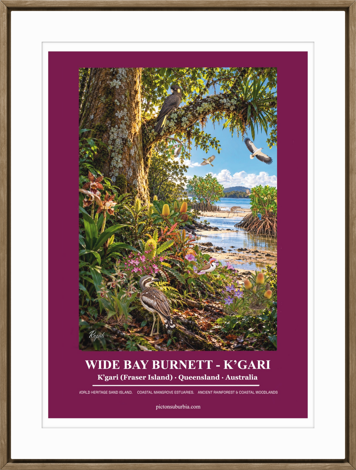Terra Australis: Art Print “ QLD- K’gari - Wide Bay Burnett