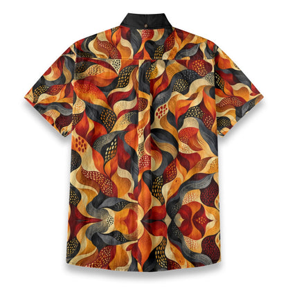 “Bush Fire” All-Over Print Men's Breathable Shirt|140GSM Slub Cotton