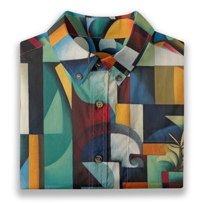 All-Over Print Men's Breathable Shirt|140GSM Slub Cotton