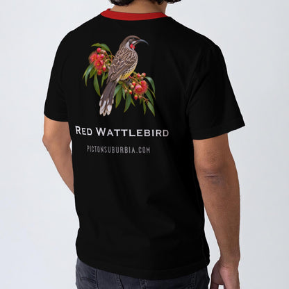 “Red Wattlebird” All-Over Print Men's O-Neck T-Shirt | 190GSM Cotton