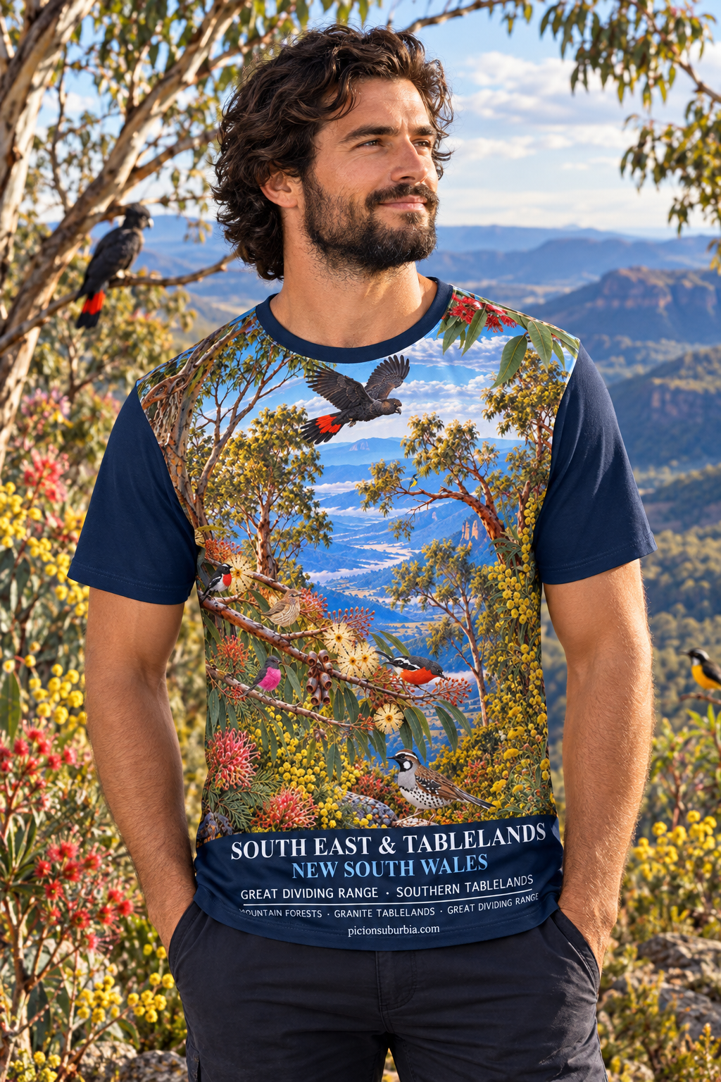 “Northeast & Tablelands NSW” All-Over Print Men's O-Neck T-Shirt | 190GSM Cotton