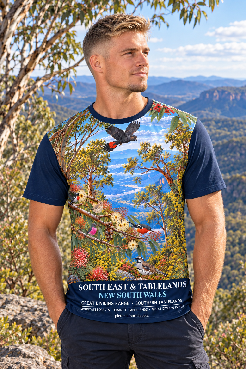 “Northeast & Tablelands NSW” All-Over Print Men's O-Neck T-Shirt | 190GSM Cotton