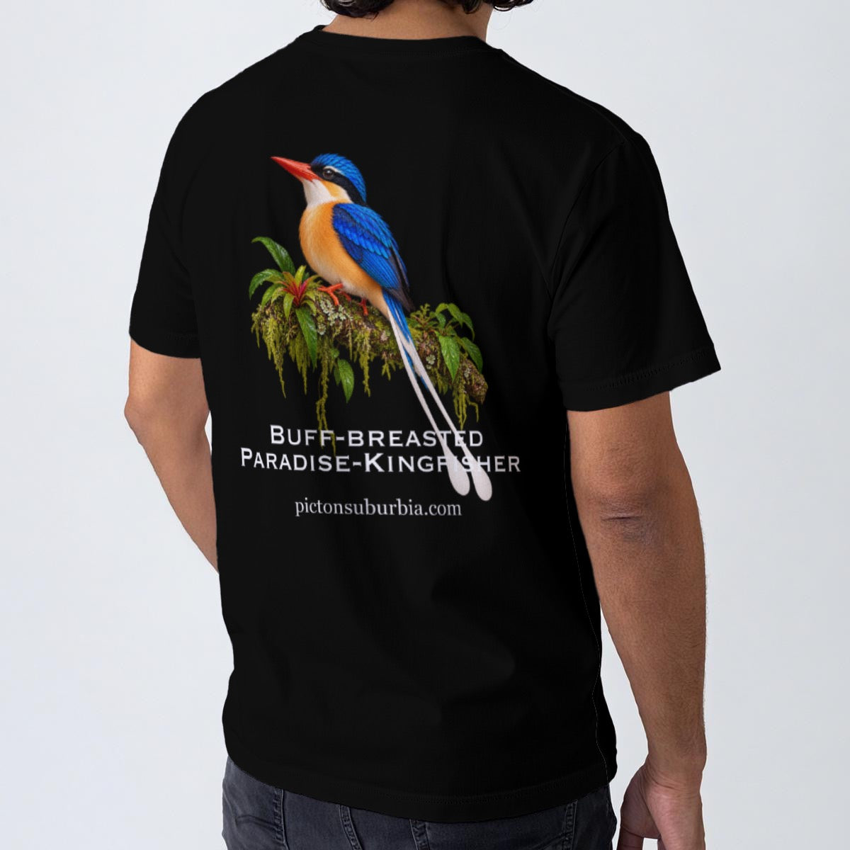 “Buff Breasted Paradise Kingfisher” All-Over Print Men's O-Neck T-Shirt | 190GSM Cotton