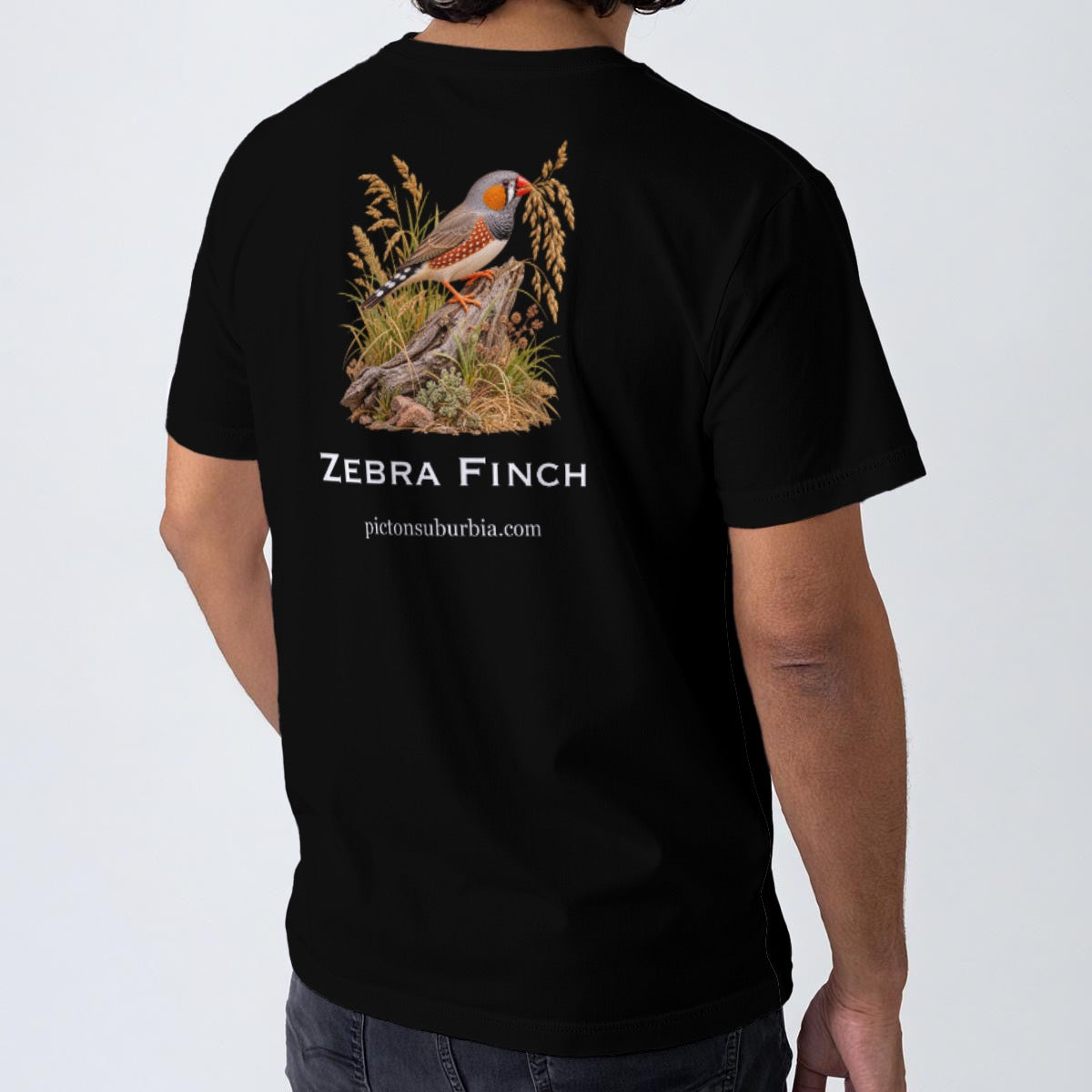 "Zebra Finch : Taeniopygia guttata" All-Over Print Men's O-Neck T-Shirt | 190GSM Cotton