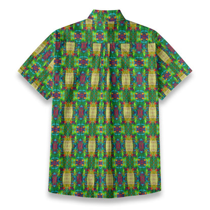 “City Lanterns” All-Over Print Men's Breathable Shirt|140GSM Slub Cotton