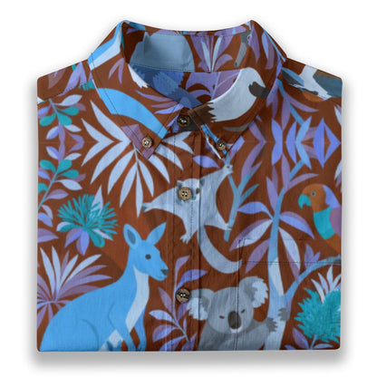 All-Over Print Men's Breathable Shirt|140GSM Slub Cotton