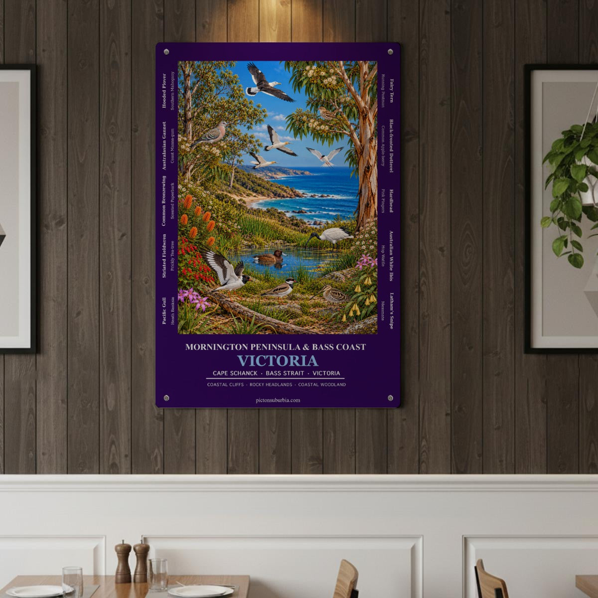 Victoria : Mornington Peninsula & Bass Coast : Thickened Rectangular Iron Wall Painting|Vertical 2:3