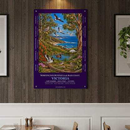 Victoria : Mornington Peninsula & Bass Coast : Thickened Rectangular Iron Wall Painting|Vertical 2:3