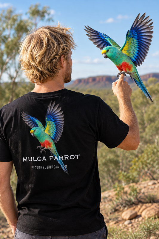 Mulga Parrot | Men’s Bird-Print Cotton T-Shirt