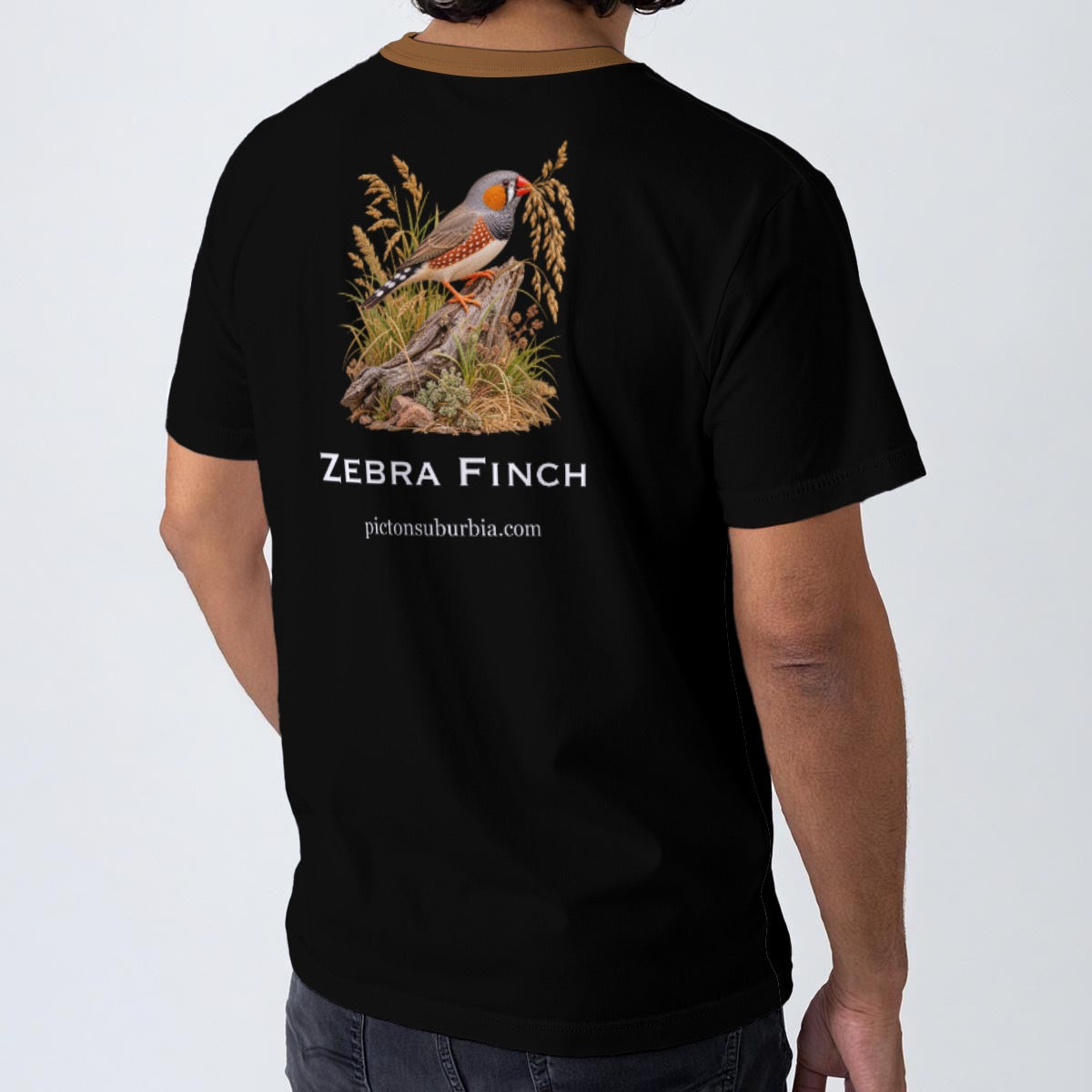 "Zebra Finch : Taeniopygia guttata" All-Over Print Men's O-Neck T-Shirt | 190GSM Cotton