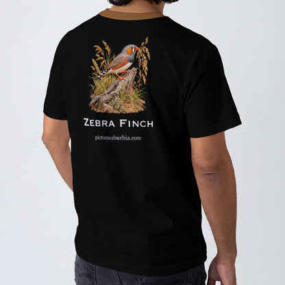 "Zebra Finch : Taeniopygia guttata" All-Over Print Men's O-Neck T-Shirt | 190GSM Cotton