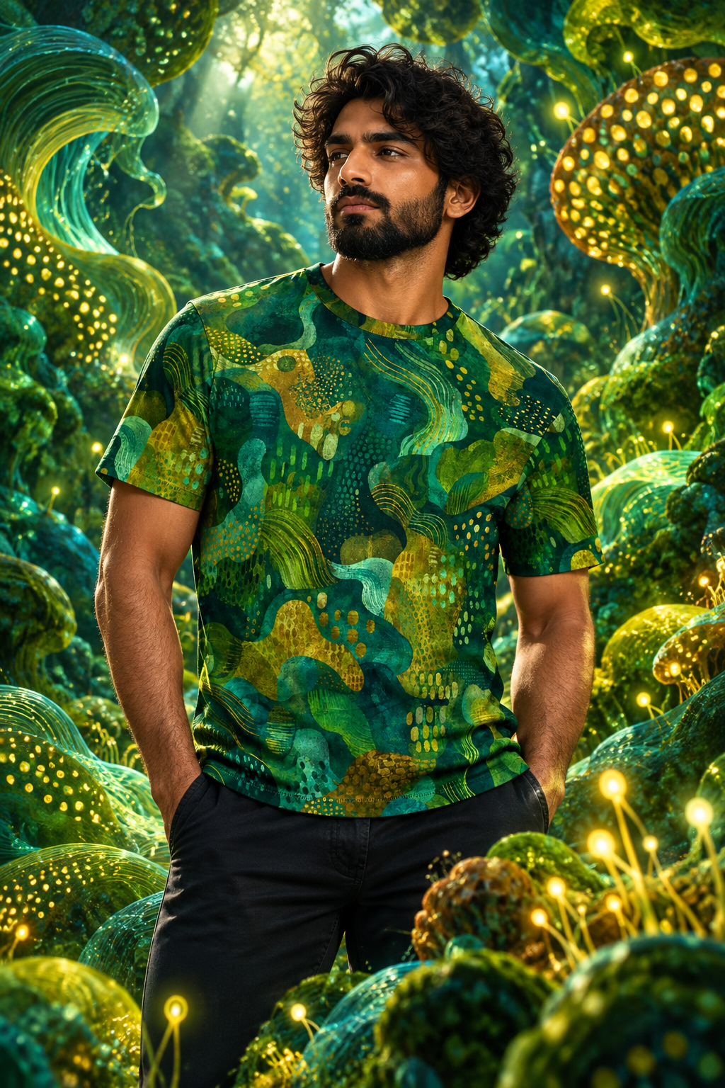“Eco Green” All-Over Print Men's O-Neck T-Shirt | 190GSM Cotton