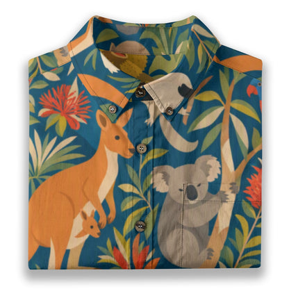 All-Over Print Men's Breathable Shirt|140GSM Slub Cotton