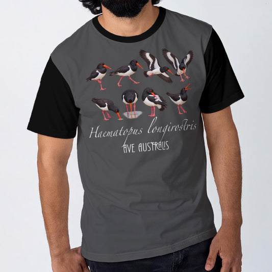 “Australian Pied Oystercatcher” All-Over Print Men's O-Neck T-Shirt | 190GSM Cotton