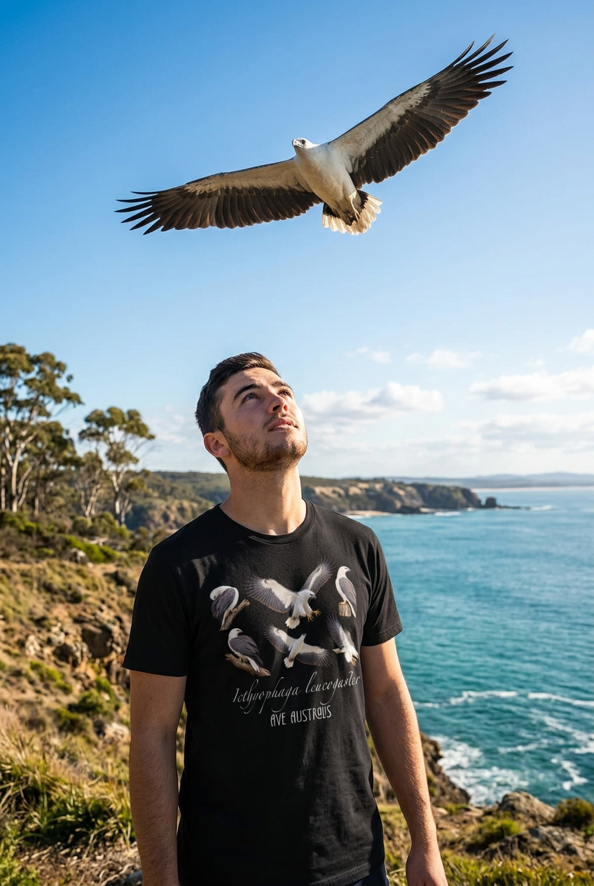 “White Bellied Sea-Eagle” All-Over Print Men's O-Neck T-Shirt | 190GSM Cotton