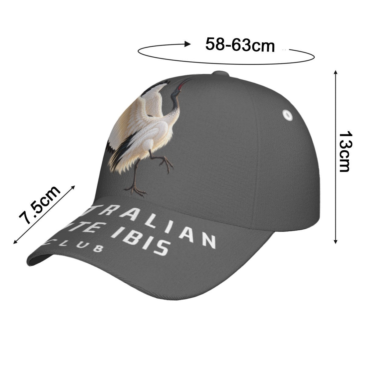 “Australian White Ibis Club” All-Over Print Peaked Cap