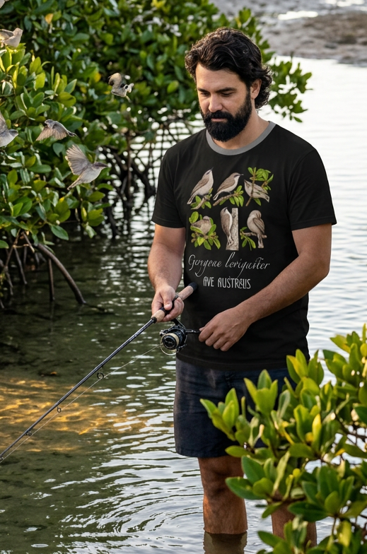 “Mangrove Gerygone” All-Over Print Men's O-Neck T-Shirt | 190GSM Cotton