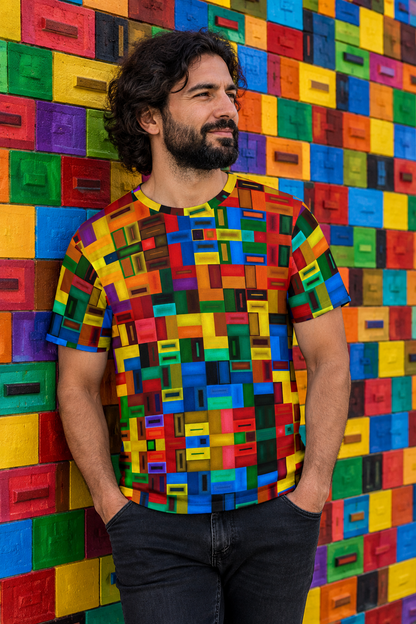 “City Block” All-Over Print Men's O-Neck T-Shirt | 190GSM Cotton