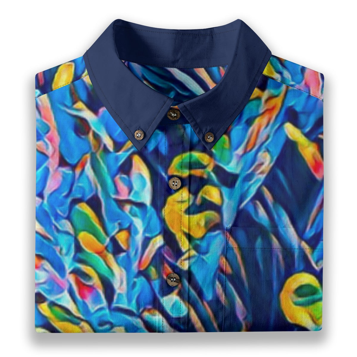 “Allegria” All-Over Print Men's Breathable Shirt|140GSM Slub Cotton