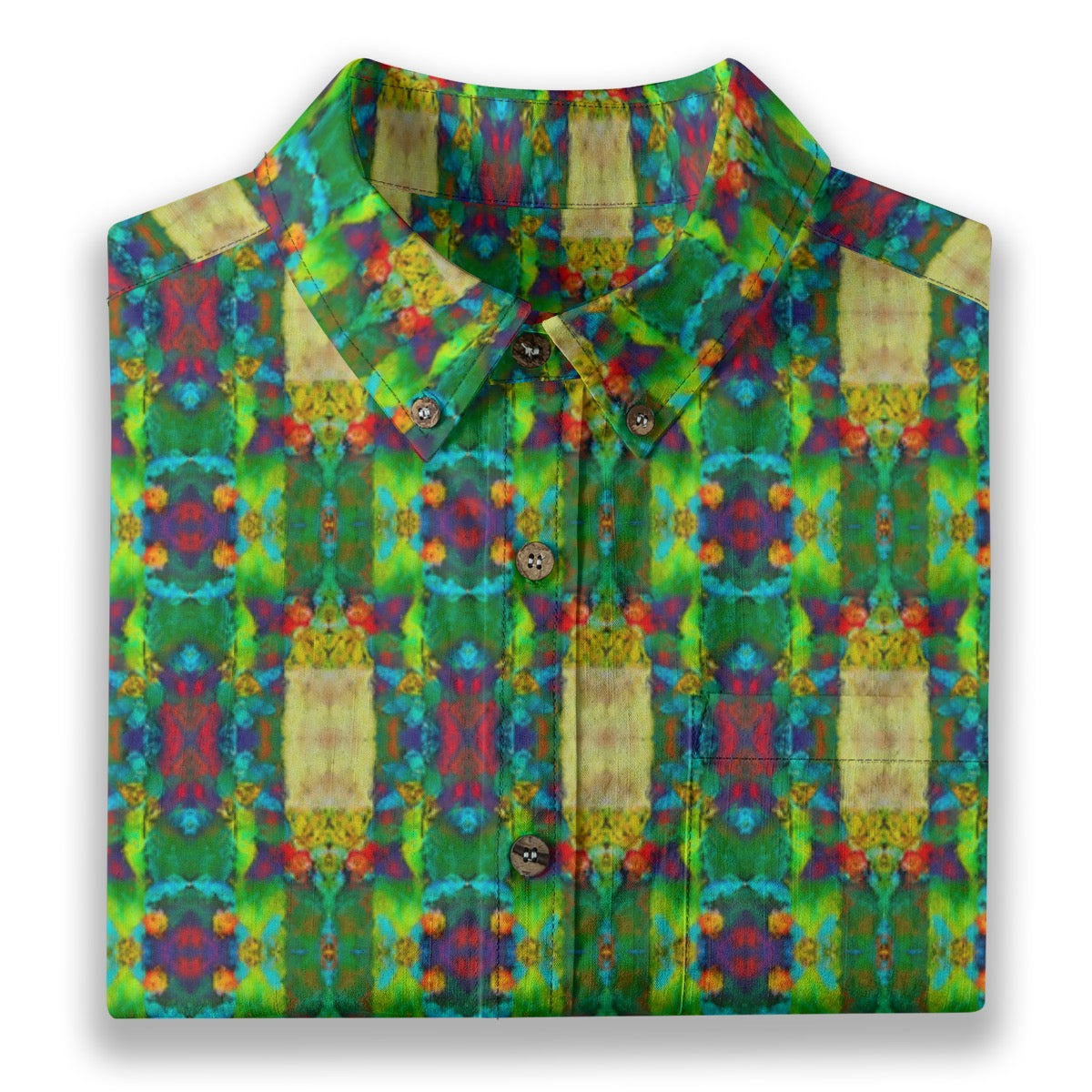 “City Lanterns” All-Over Print Men's Breathable Shirt|140GSM Slub Cotton