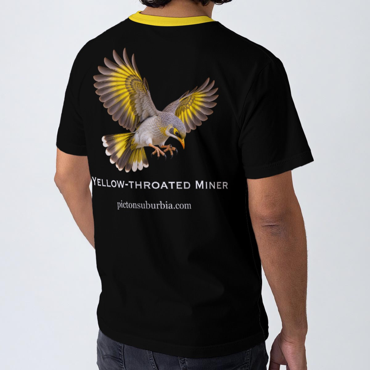 “Yellow-Throated Miner” All-Over Print Men's O-Neck T-Shirt | 190GSM Cotton