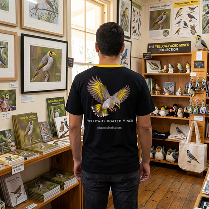 “Yellow-Throated Miner” All-Over Print Men's O-Neck T-Shirt | 190GSM Cotton