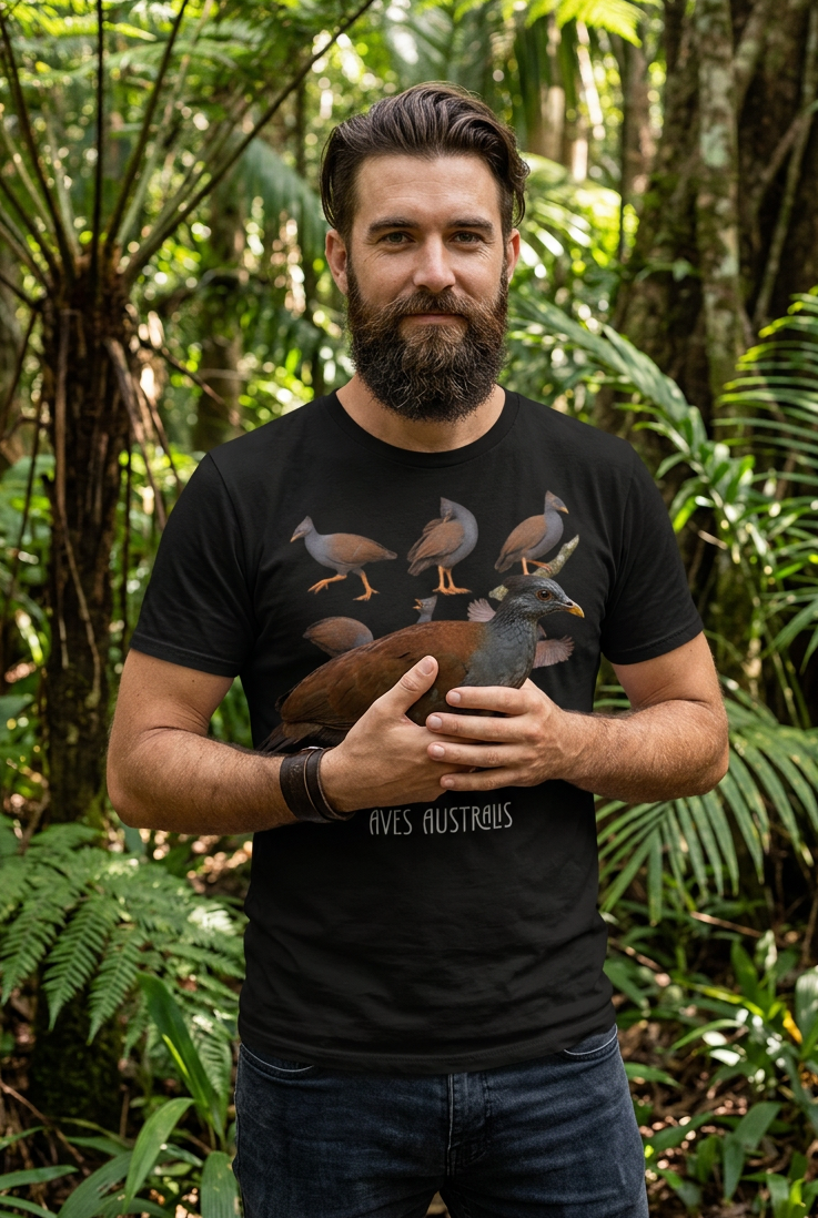 “Orange-footed Scrubfowl : Megapodius reinwardt" All-Over Print Men's O-Neck T-Shirt | 190GSM Cotton