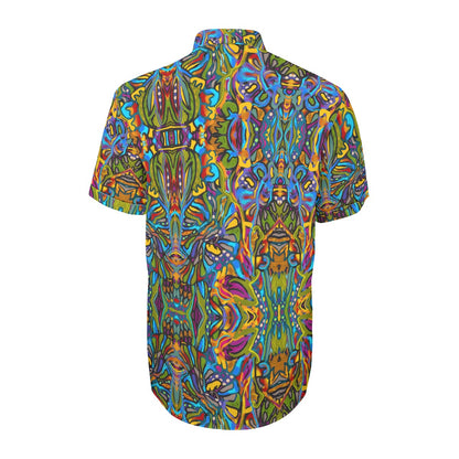 “Spectra” All-Over Print Unisex Collared Shirt|115GSM Cotton poplin