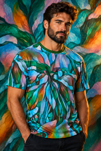 “Wild Canopy” (Four Colour Pallets) All-Over Print Men's O-Neck T-Shirt | 190GSM Cotton