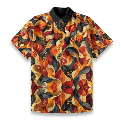 “Bush Fire” All-Over Print Men's Breathable Shirt|140GSM Slub Cotton