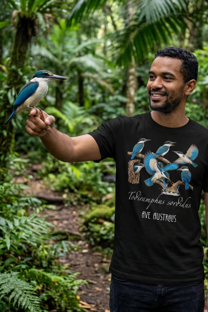 “Torresian Kingfisher” All-Over Print Men's O-Neck T-Shirt | 190GSM Cotton