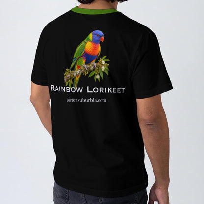 "Rainbow Lorikeet : Trichoglossus moluccanus" All-Over Print Men's O-Neck T-Shirt | 190GSM Cotton