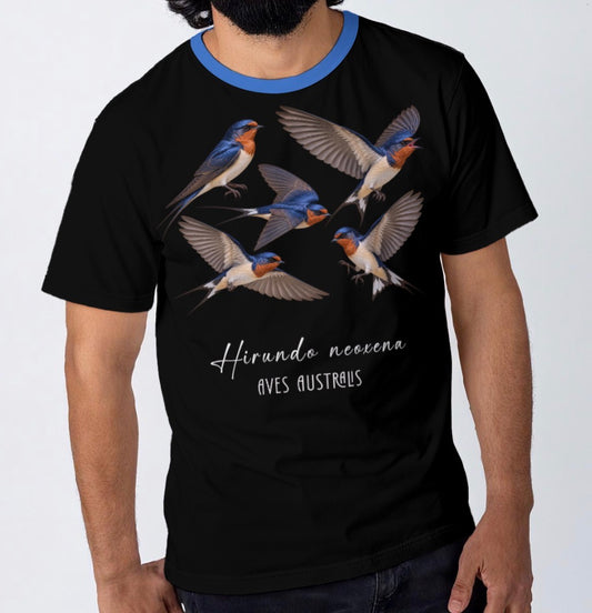 “Welcome Swallow” All-Over Print Men's O-Neck T-Shirt | 190GSM Cotton