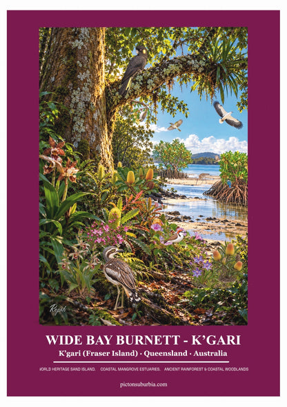 Terra Australis: Art Print “ QLD- K’gari - Wide Bay Burnett