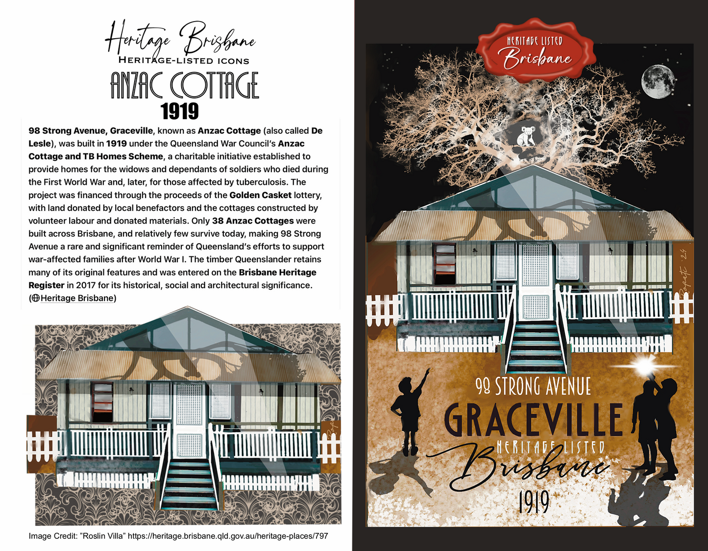 ANZAC Cottage: Graceville Greeting card Pack / Set of 5